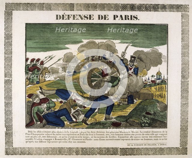 The Defence of Paris, 1814, (19th century). Artist: Unknown