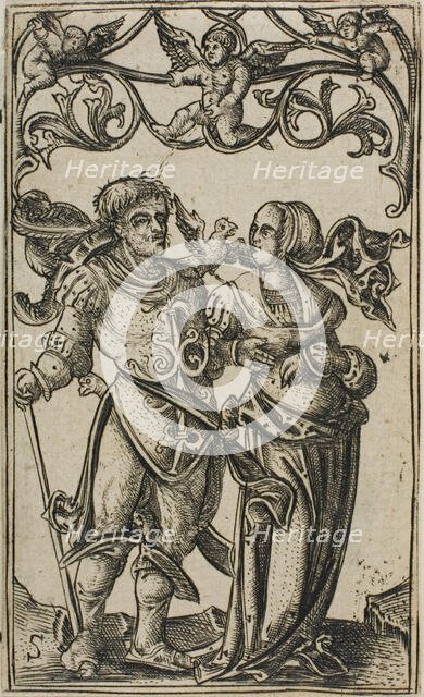 Lady and Gentleman Walking to the Right, 1500/25. Creator: Master S.