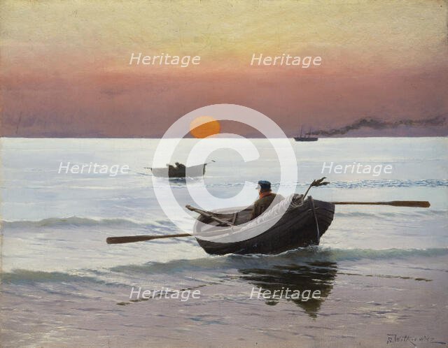 Sunset on the Sea, 1887. Creator: Stanislaw Witkiewicz.