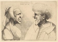 A deformed couple facing each other, 1645. Creator: Wenceslaus Hollar.