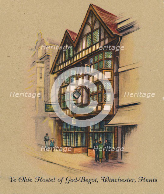 'Ye Olde Hostel of God-Begot, Winchester, Hants', 1939. Artist: Unknown.