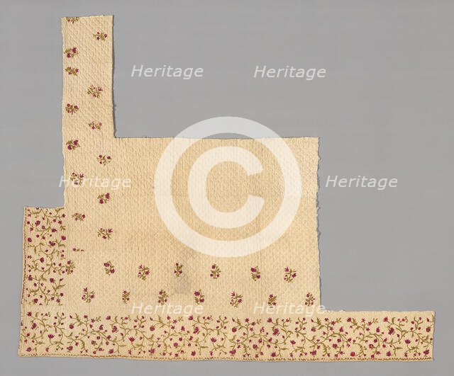 Fragments from a Bedcover made of Petticoat Borders, France, Late 18th century. Creator: Unknown.