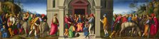 Joseph receives his Brothers , ca 1515. Creator: Bacchiacca, Francesco (1494-1557).