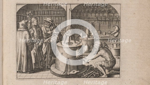 Illustration for Tripvs avrevs, hoc est, Tres tractatvs chymici selectissimi.., 1618. Artist: Bry, Theodor de (1528-1598)