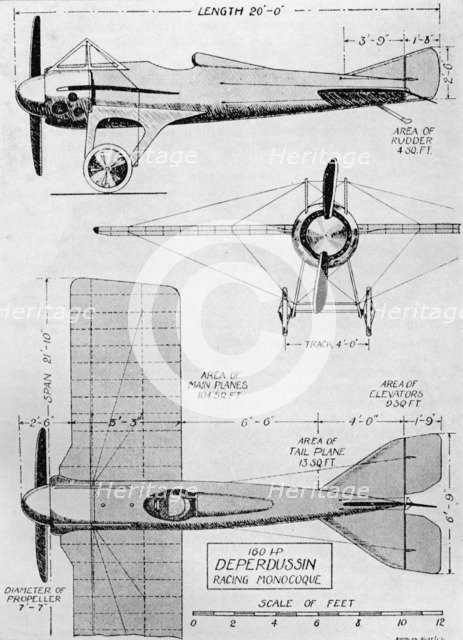 'Probably The Fastest Aeroplane in Existence at the Outbreak of War: The Deperdussin Monoplane (160  Artist: Flight Photo.