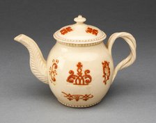 Teapot, Staffordshire, c. 1750. Creator: Staffordshire Potteries.