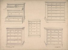 Designs for Chests of Drawers, 1841-84. Creator: Charles Hindley & Sons.