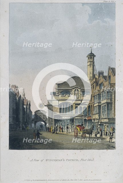 St Dunstan in the West, London, 1812. Artist: Anon