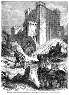 King Richard I (1157-1199) receiving his death wound before the castle of Chaluz, 19th century.Artist: Felix Henri Emmanuel Philippoteaux