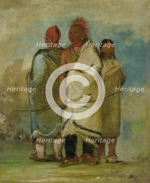 Three Fox Indians, (1837-1839?). Creator: George Catlin.
