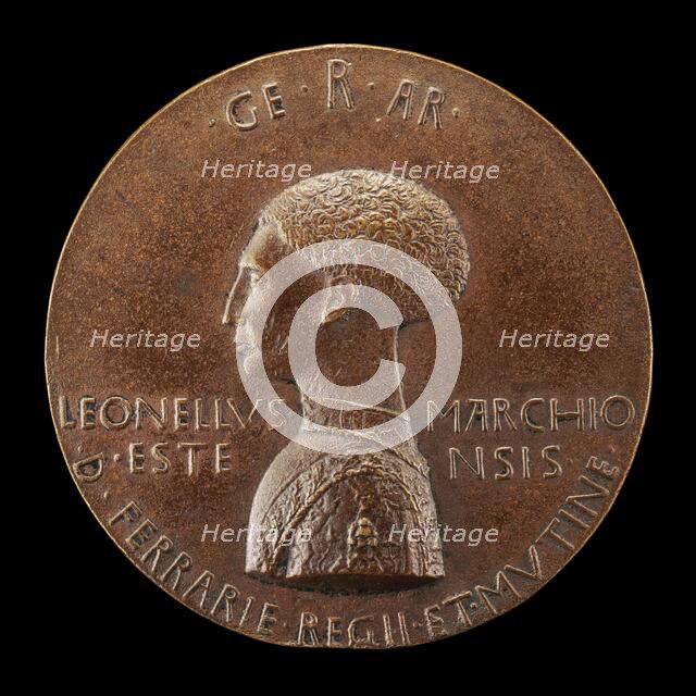 Leonello d'Este, 1407-1450, Marquess of Ferrara 1441 [obverse], 1444. Creator: Pisanello.