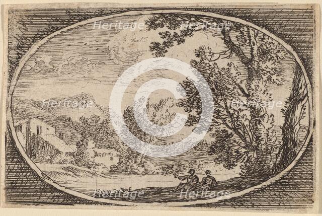 Two Men Seated Near the Waterside. Creator: Herman van Swanevelt.