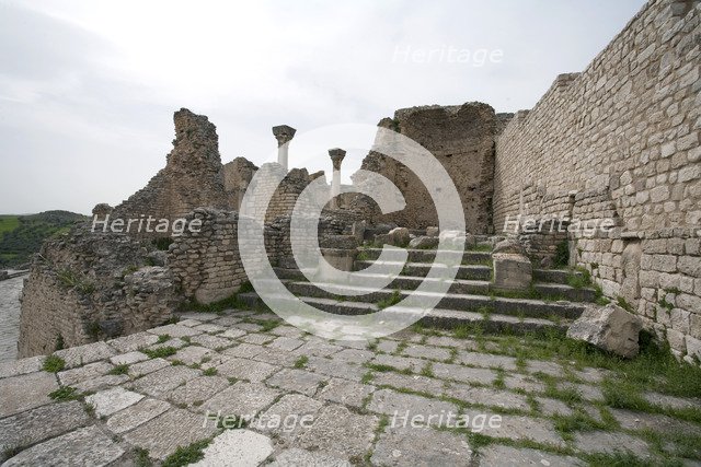 A temple in Dougga (Thugga), Tunisia. Artist: Samuel Magal