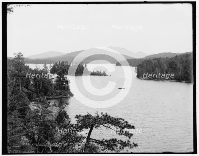 Lower Saranac Lake from Bluff Island, Adirondack Mountains, c1902. Creator: William H. Jackson.