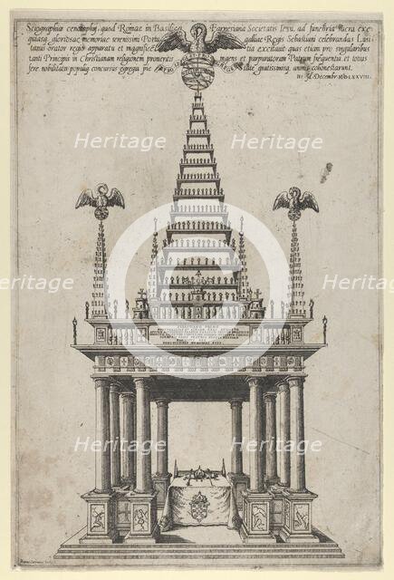 Cenotaph for Sebastian I, King of Portugal, Basilica Farnesina, Rome, December 3, 1578, Creator: Mario Cartaro.