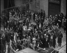 Crowds of People Waiting at the Wedding Between Luisa Tetrazzani and Pietro Vernati, 1926. Creator: British Pathe Ltd.