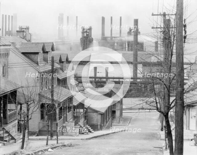 Bethlehem houses and steel mill, Pennsylvania, 1935. Creator: Walker Evans.