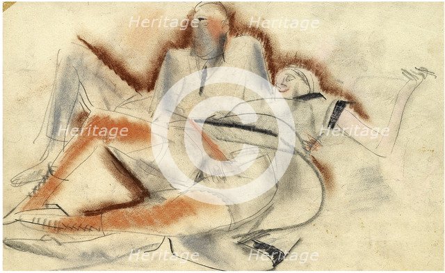 Erotic Drawing. Artist: Grigoriev, Boris Dmitryevich (1886-1939)