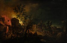 Conflagration at Night, 1762-1769. Creator: Johann Georg Trautmann