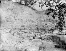 Work in progress at Medmenham Chalk Quarry, Medmenham, Wycombe, Buckinghamshire, 1860-1922. Creator: Henry Taunt.