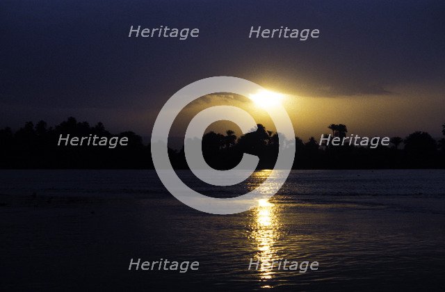 Sunset on the River Nile, Egypt. Artist: Unknown