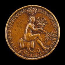 Woman Sitting on a Saddle [reverse], 1518. Creator: Medallist of 1518.