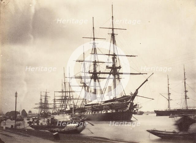 H.M.S. Shannon off Calcutta, 1858-61. Creator: Unknown.