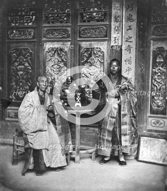 Fangguangyan monastery, Fujian province, China: two Buddhist priests, 1870-1871. Creator: John Thomson.