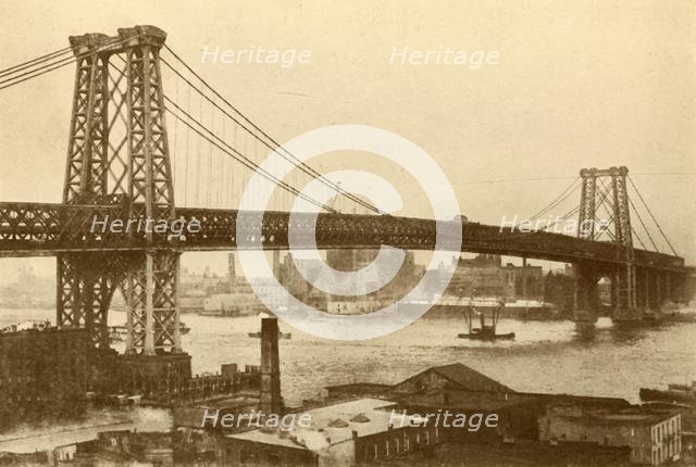 'Williamsburg Suspension Bridge, New York', c1930. Creator: Unknown.