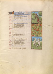 May Calendar Page; Courting; Gemini; Katherine Hours, about 1480-1485. Creator: Unknown.