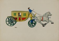 Toy - Two Horse Hack, 1935/1942. Creator: Page Coffman.