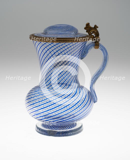Covered Mug, Bohemia, Early 19th century. Creator: Bohemia Glass.