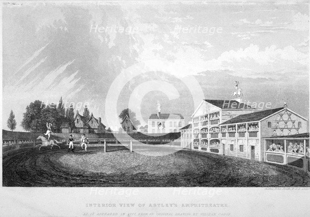 Astley's Amphitheatre, Westminster Bridge Road, Lambeth, London, c1825.    Artist: Charles John Smith