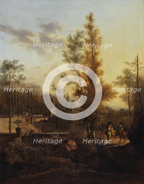 Departure for the hunt, 1666. Creator: Frederik de Moucheron.