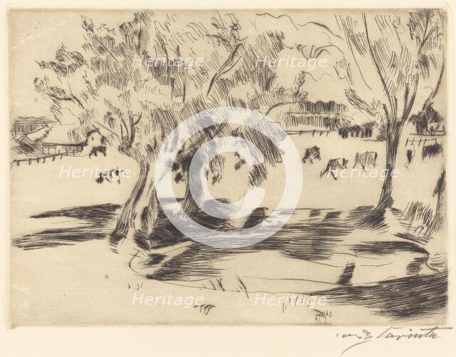 Landschaft mit Kühen (Landscape with Cows), 1917. Creator: Lovis Corinth.