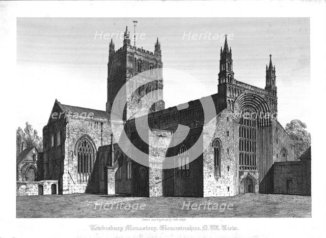 'Tewkesbury Monastery, Gloucestershire, N. W. View', early 19th century. Creator: John Coney.