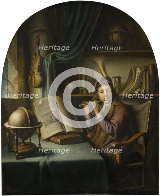 The Flute Player. Creator: Dou, Gerard (Gerrit) (1613-1675).