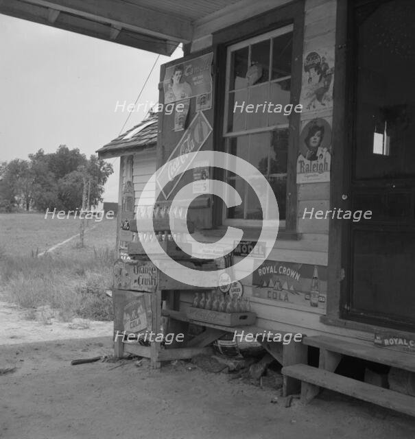 Country filling station owned and operated by tobacco farmer, Granville County, North Carolina, 1939 Creator: Dorothea Lange.