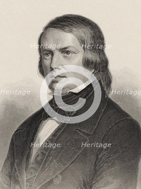 Portrait of the Composer Robert Schumann (1810-1856), 1860. Creator: Weger, August (1823-1892).