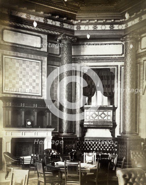 Smoking room, National Liberal Club, Whitehall Place, Westminster, London, 1887. Artist: Bedford Lemere and Company.
