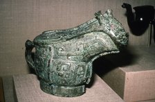 Chinese Bronze Ritual Wine Vessel, late Shang Dynasty 12th-11th century BC. Artist: Unknown.
