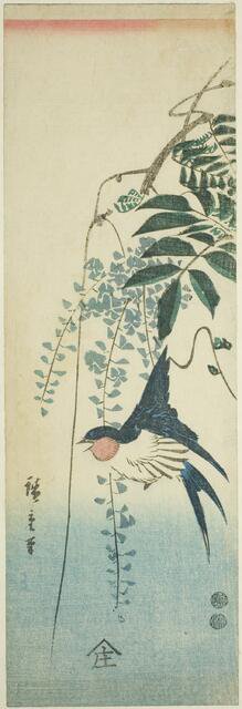 Swallow and wisteria, c. 1847/52. Creator: Ando Hiroshige.
