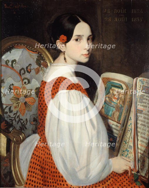 Léopoldine au Livre d'Heures, 1835. Creator: Auguste de Chatillon.