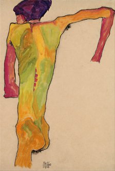 Male Nude, Propping Himself Up, 1910. Artist: Schiele, Egon (1890–1918)