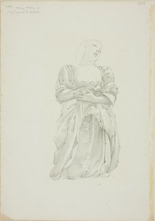 Reflection of Kneeling Female Figure, study for The Mirror of Venus, c. 1873-77. Creator: Sir Edward Coley Burne-Jones.