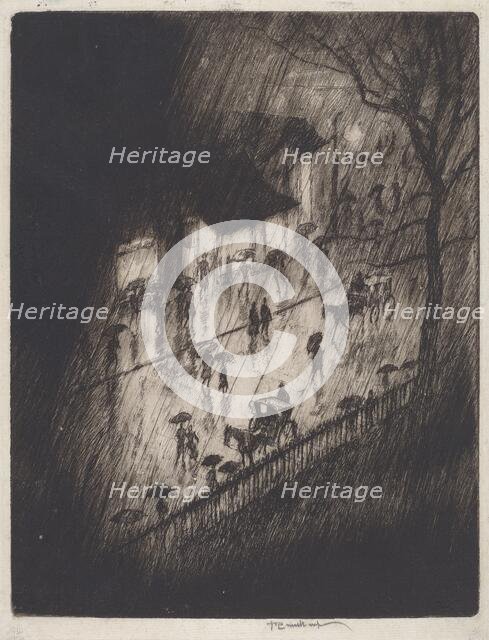 Rainy Night, Charing Cross Shops, 1903. Creator: Joseph Pennell.