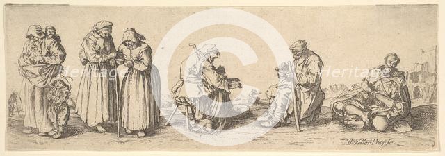 Six Men and Women Beggars, 1630. Creator: Wenceslaus Hollar.