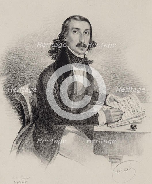 Portrait of the singer and composer Giacinto Marras (1810-1883) , 1840. Creator: Wenzel, Francesco (active 1827-1860).