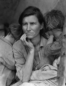 Destitute pea pickers in California, mother of seven children, Nipomo, California, 1936. Creator: Dorothea Lange.