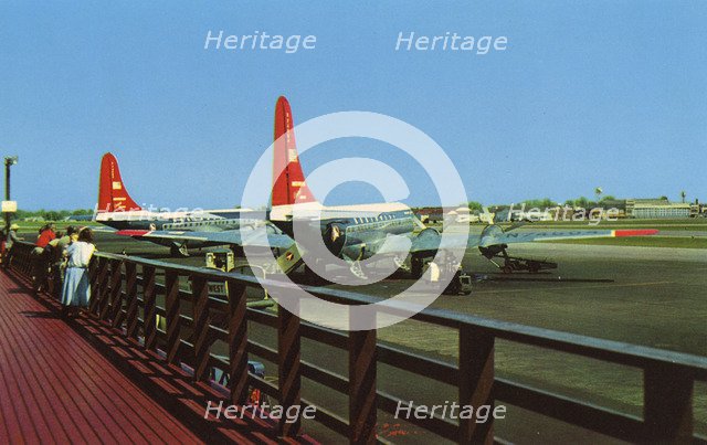 Boeing Stratocruisers at Minneapolis-St Paul Airport, Minnesota, USA, 1955. Artist: Unknown